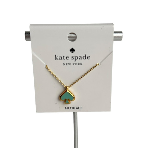 kate spade Jewelry - Kate Spade Everyday Spade Enamel Necklace in Crystal Blue and Gold Tone